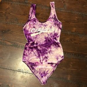 Purple tie dye bodysuit